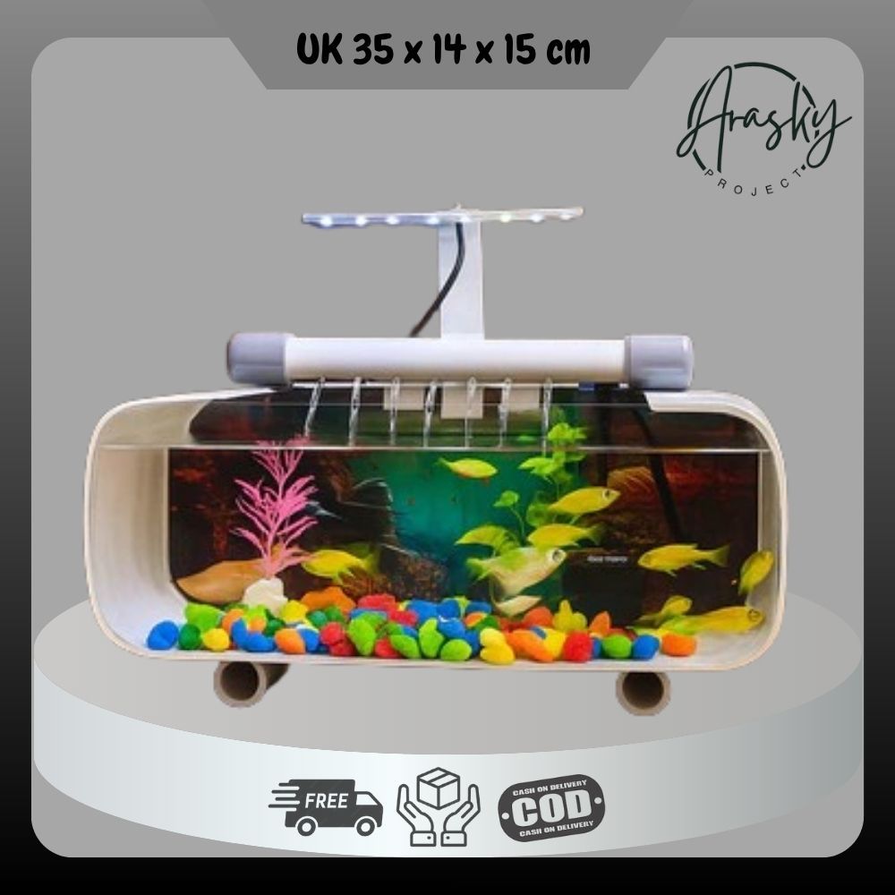 Aquarium akrilik jumbo fullset pompa filter