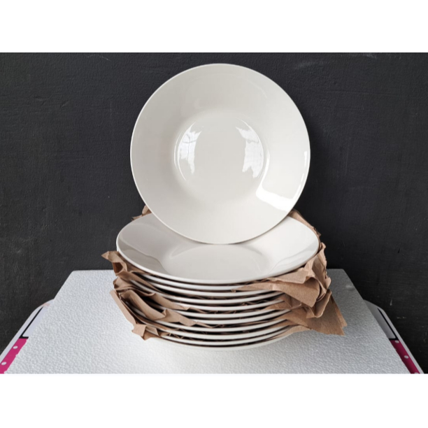 Piring keramik 9 inch warna putih / piring makan keramik