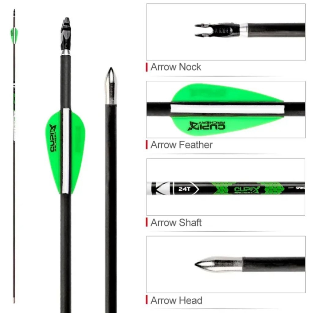 Arrow Pure Carbon Cupid Flash Arrow Karbon Murni  Spine 1000, 800 dan 600 non Musen
