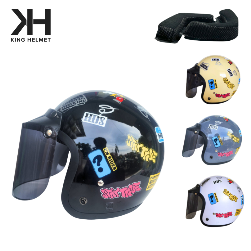 [KING_HELMET] Helm Bogo Motif Crooz Retro Pria Wanita SNI Promo Murah Kualitas Premium