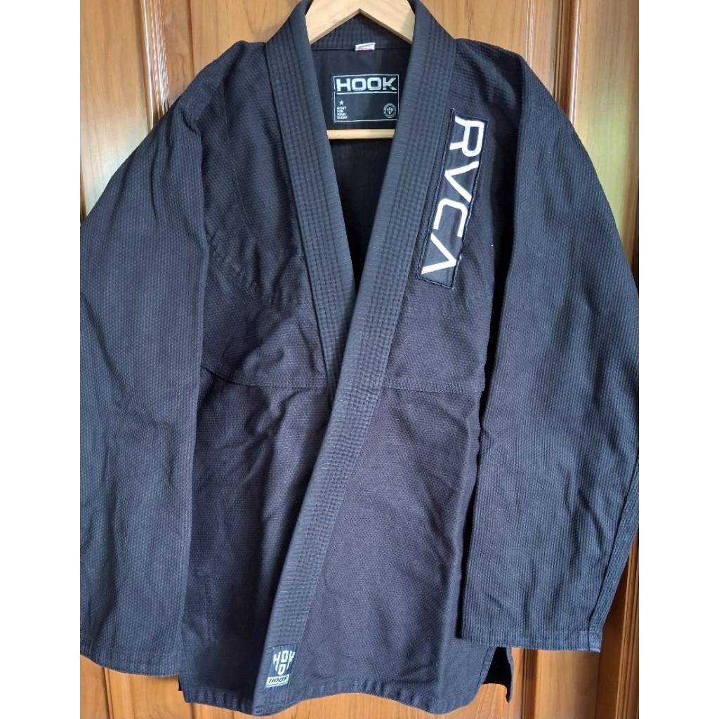BJJ Judo Jiu Jitsu Gi Hook Patch RVCA Black Size A1