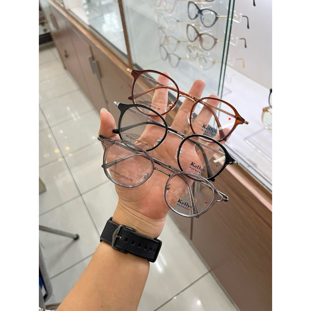 kacamata bulat oversize + minus -0.25 -5.00