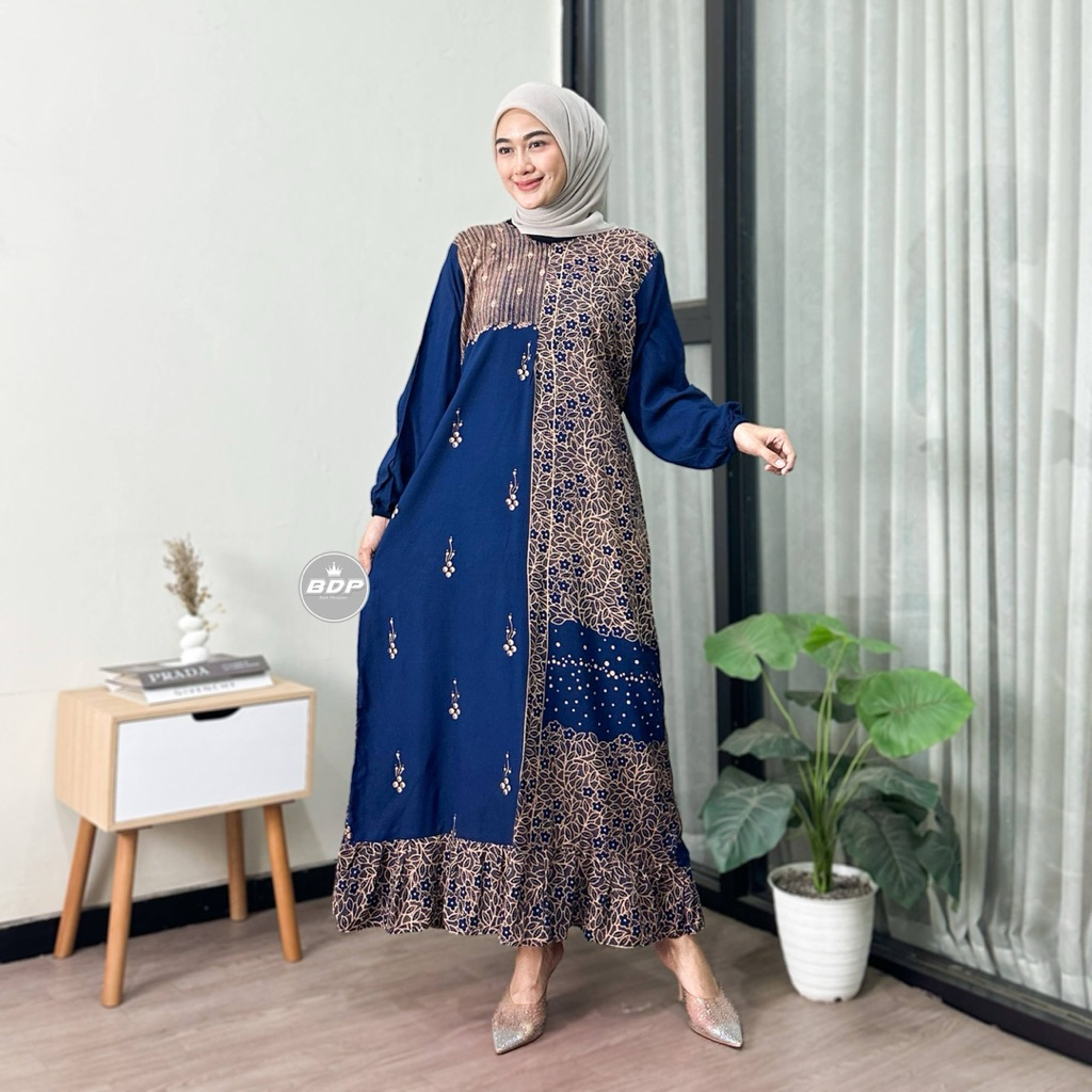 DASTER PANJANG KERAH REMPEL GULALI ZIGZUG