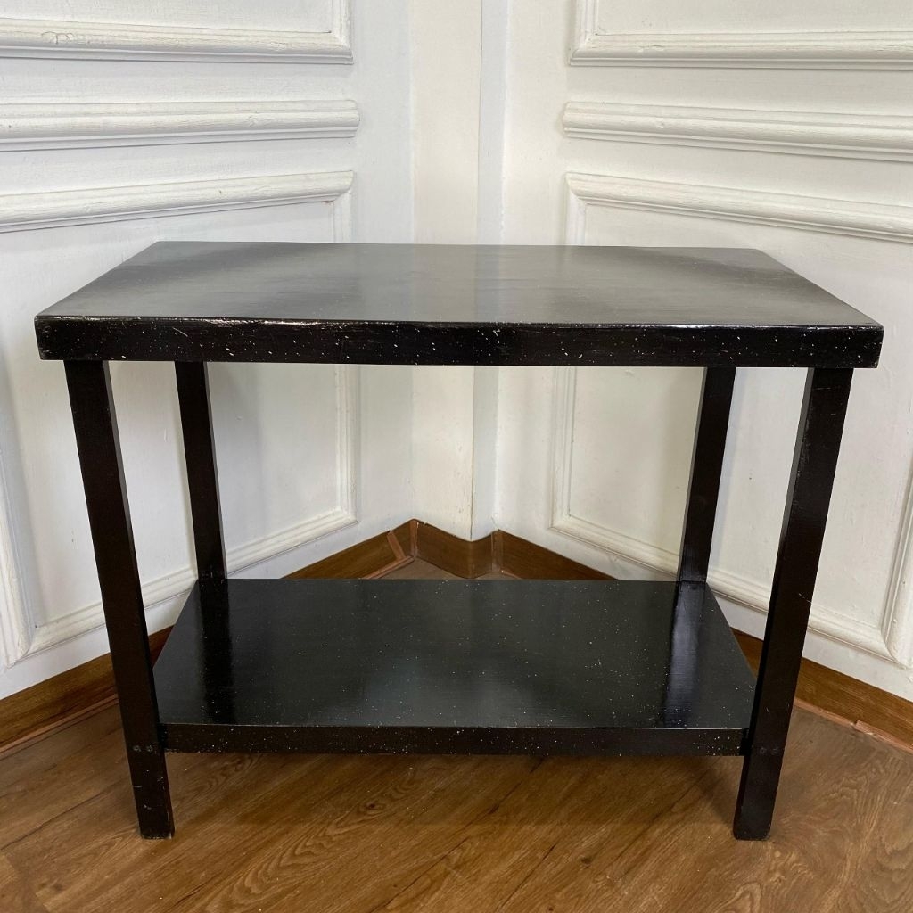 Meja kompor 2 tungku / Meja kayu portable model minimalis modern