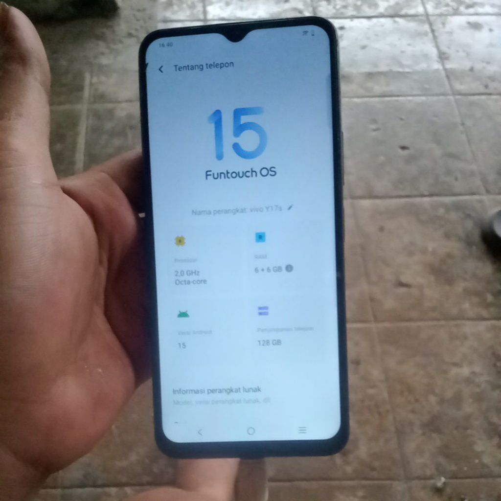 Vivo Y17S 6/128 Minus IMEI luar negri backdoor retak lcd kadang lari sendiri