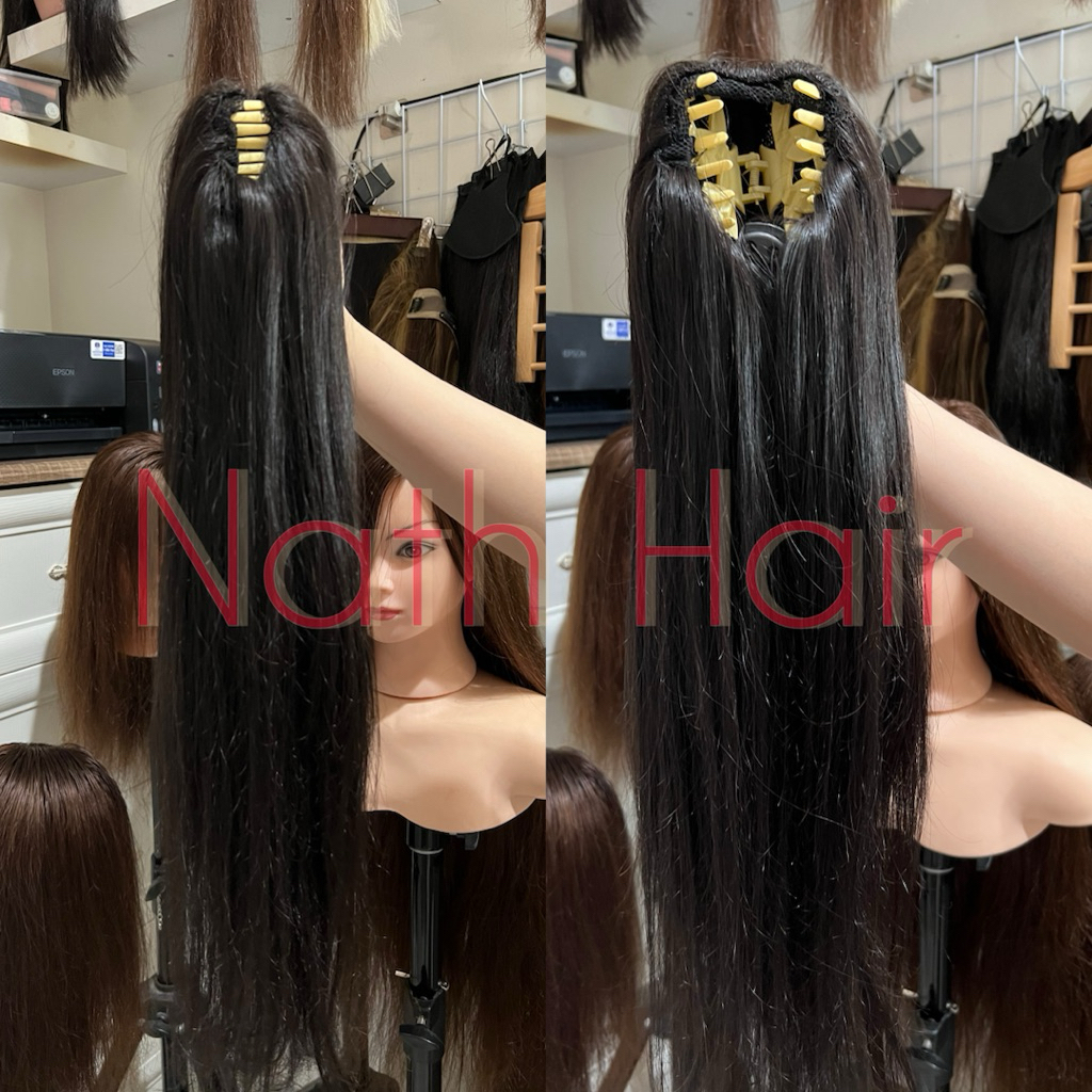 Ponytail RAMBUT ASLI kuncir ekor kuda model jepit. 100% rambut asli panjang 65-70cm