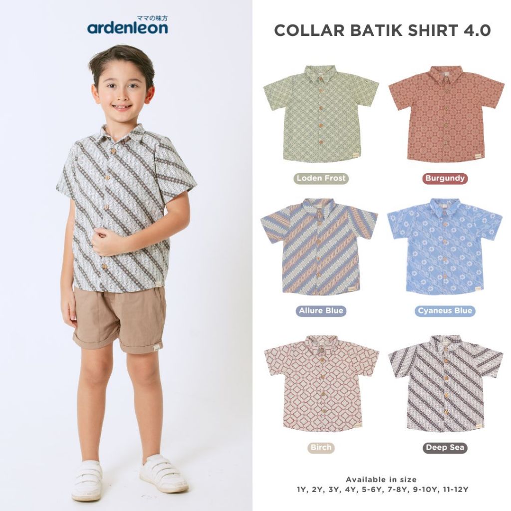 ARDENLEON Atasan Kemeja Anak Laki Laki Collar Batik Shirt 3.0 4.0