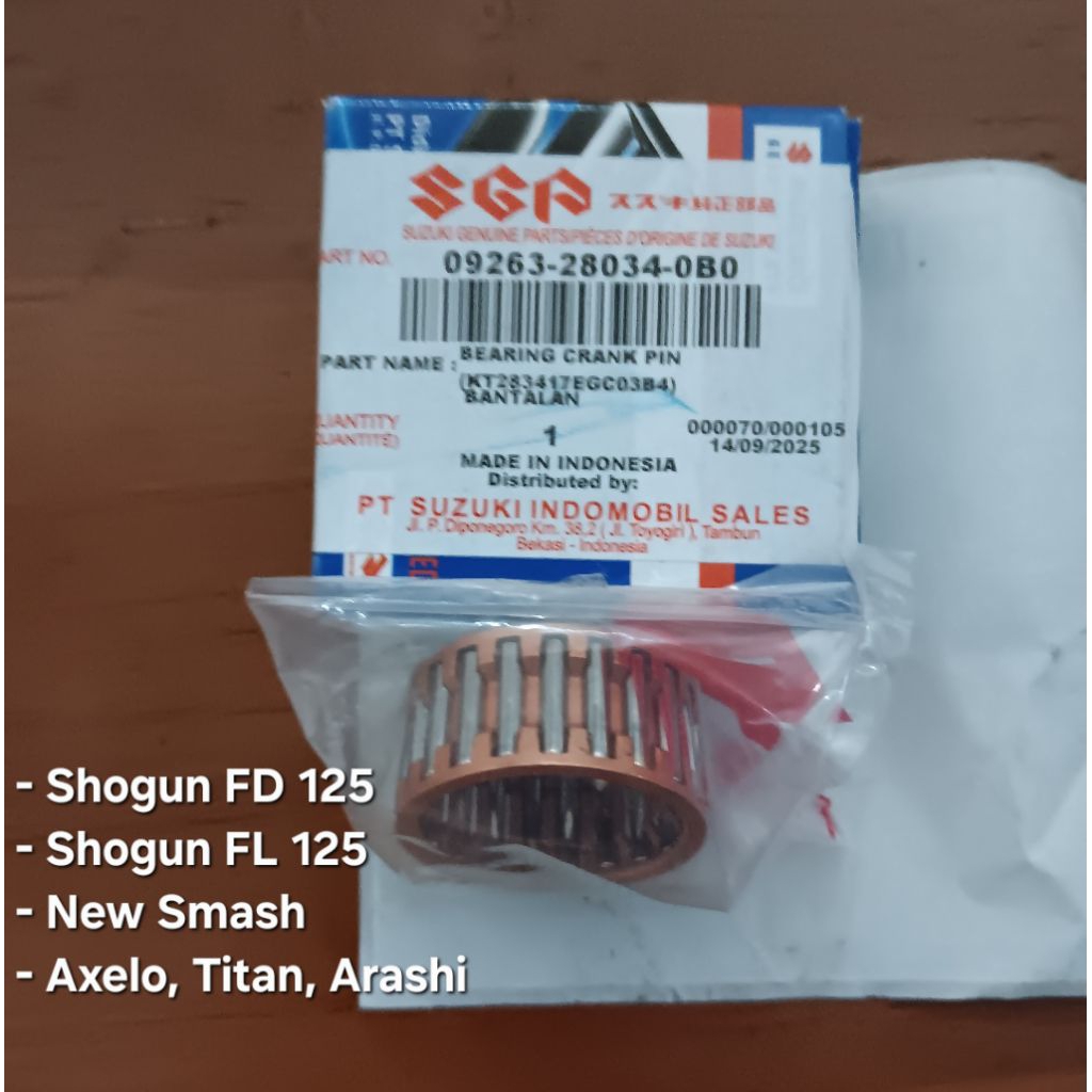 Bantalan setang seher BEARING CRANK PIN Suzuki Shogun FD/FL Axelo New Smash Arashi Titan Original SG