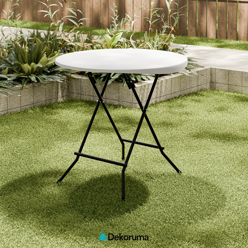 Dekoruma KIMBER Meja Bulat Lipat Serbaguna / Meja Bundar Outdoor Plastik / Foldable Table / Furnitur