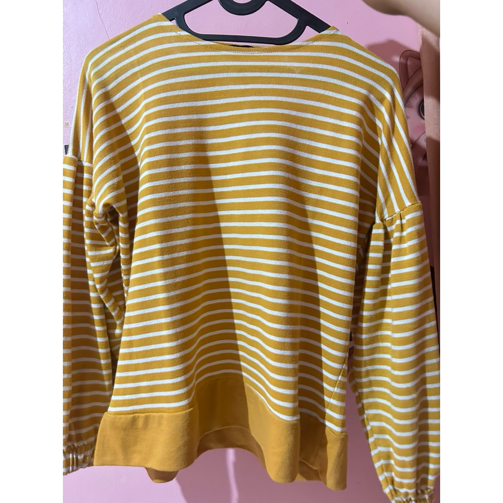 Tshirt blouse salur - Lengan Balon