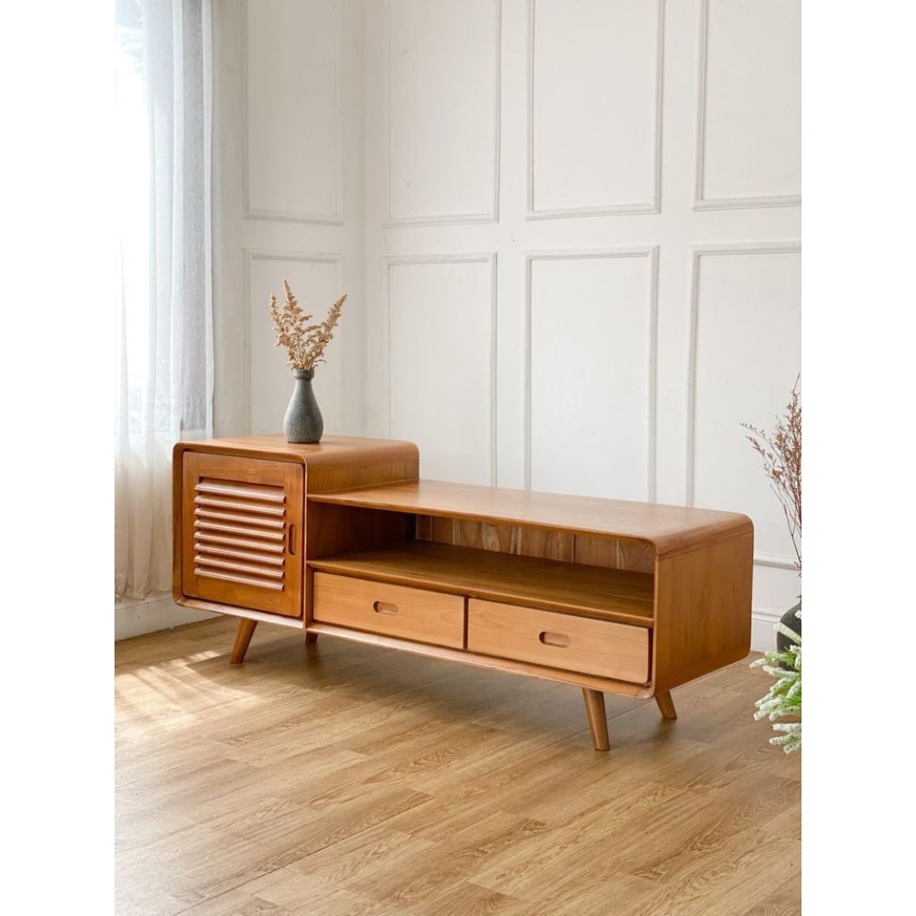 bufet tv minimalis rotan/bufet tv minimalis modern/bufet minimalis kayu jati Jepara/bufet pendek min