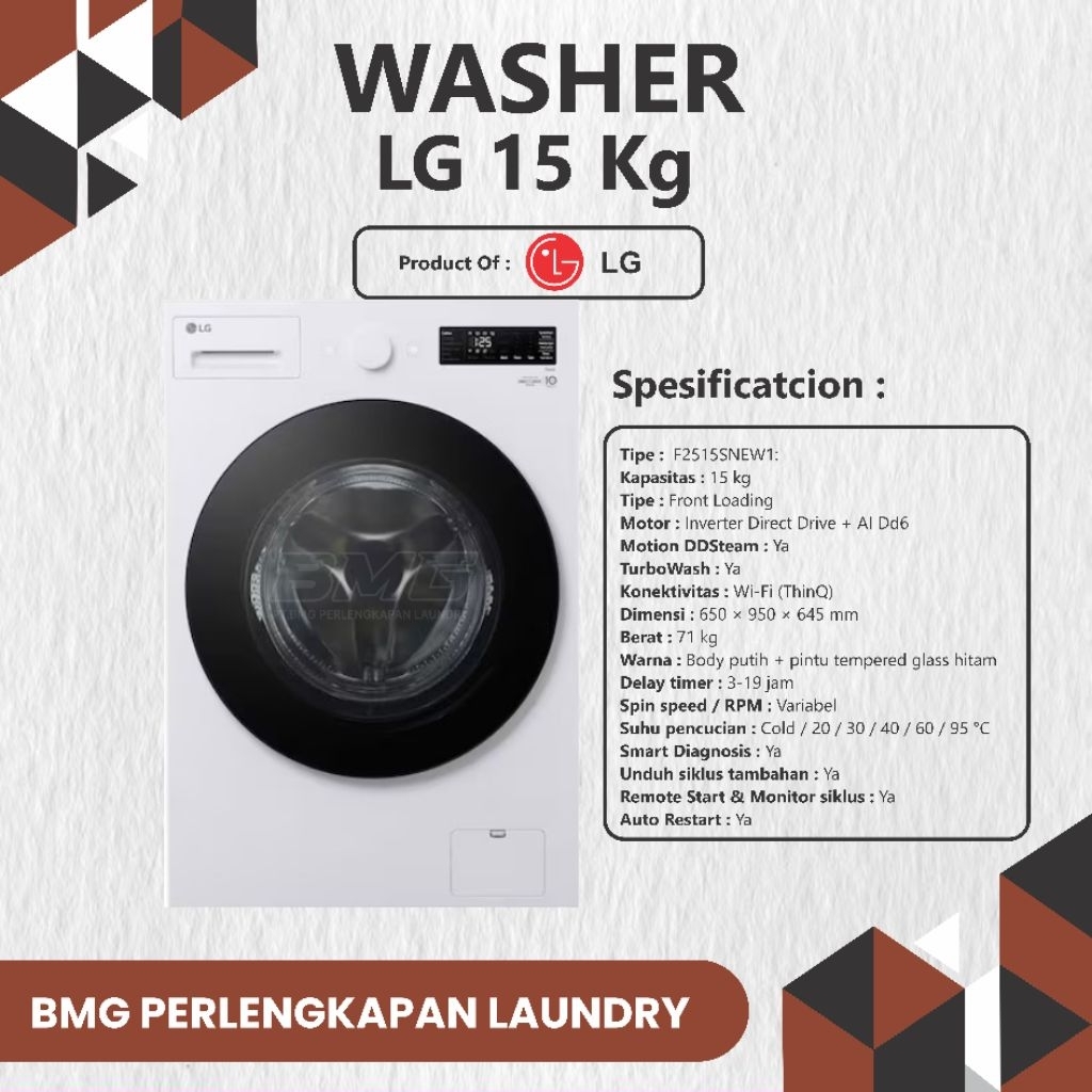 Washer LG Front Loading 15 Kg