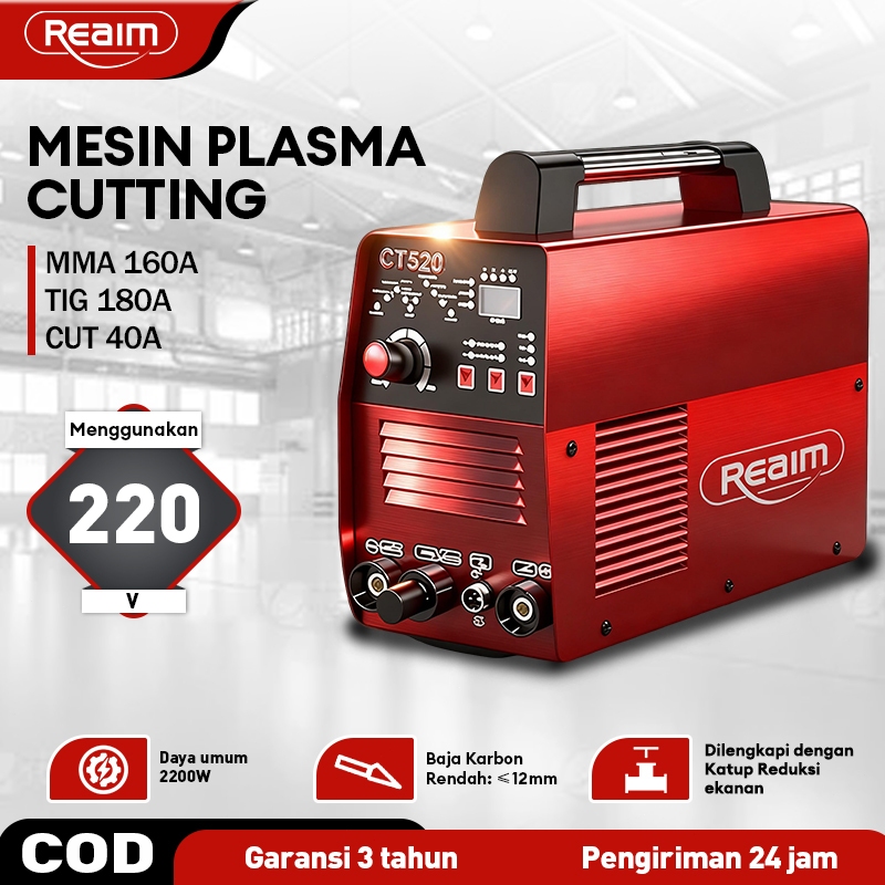 REAIM CT-520 Plasma Cutting Mesin Potong Plasma -Mesin Plasma Cutting& Mesin Las 3in1 Multifungsi - 