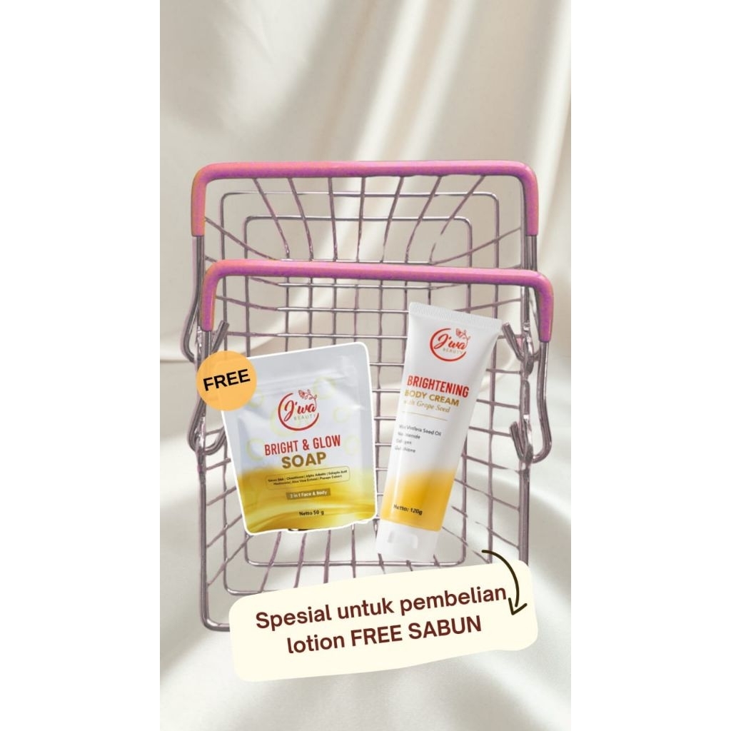 body cream jiwa beauty care / brightening body cream with grape seed / body lotion pemutih