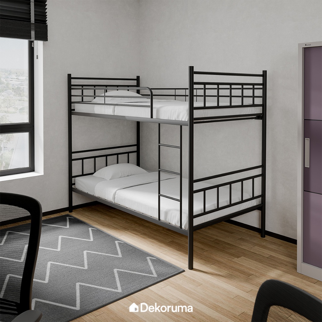 Dekoruma WERBERG Ranjang Anak 2 Tingkat / Tempat Tidur Susun Metal / Bunk Bed Besi 107x210CM New Wes