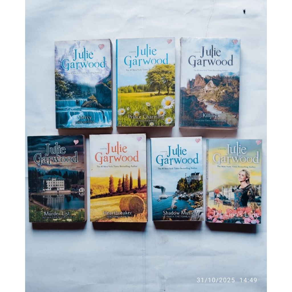Buku Novel Karya Julia Garwood, MERCY, PRINCE CHARMING, KILLJOY, MURDER LIST, HEARTBREAKER, SHADOW M