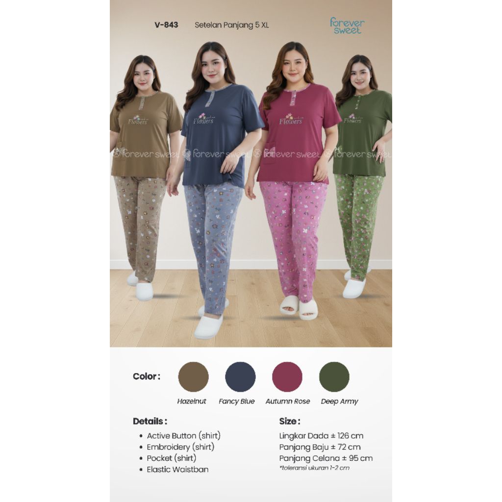 FOREVER SETELAN 5XL  CP LENGAN PENDEK CELANA PANJANG