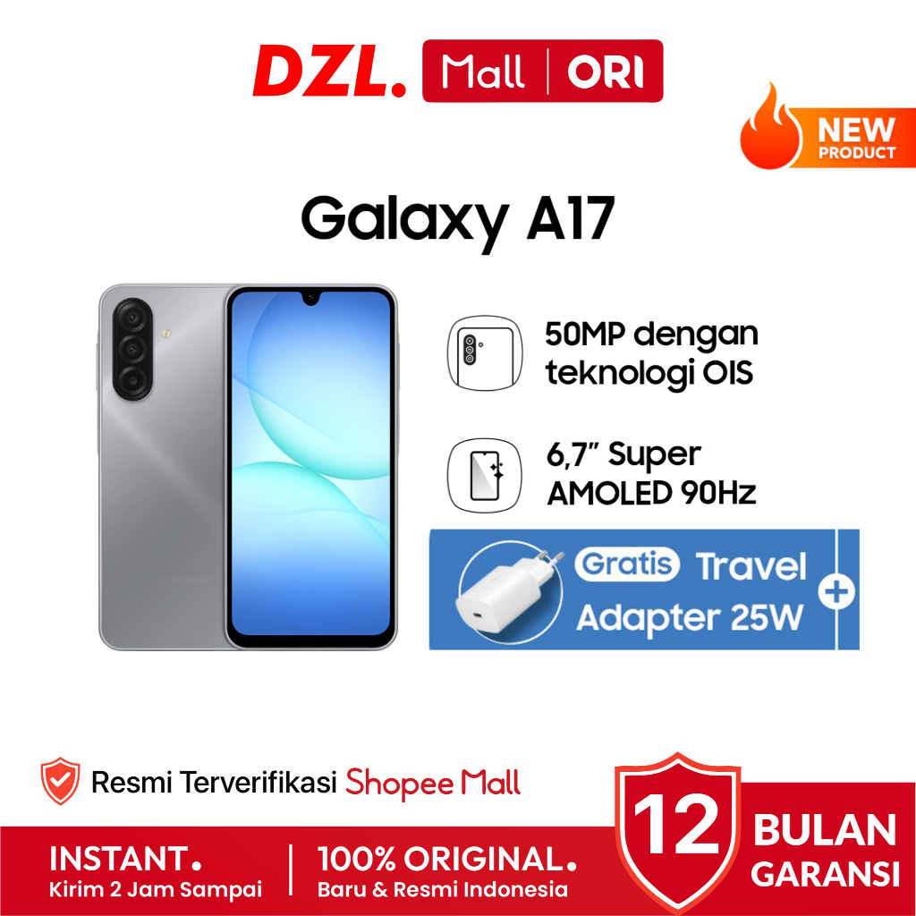 DZL - HP SAMSUNG Galaxy A17 4G LTE 8/256 8/128 GB OIS Original Resmi Official Store Handphone Ori