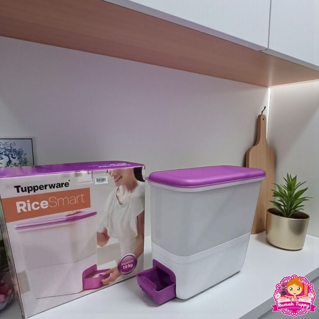 Wadah Tempat Box Dispenser Beras Rice Smart Ungu Tupperware Tuppy Murah