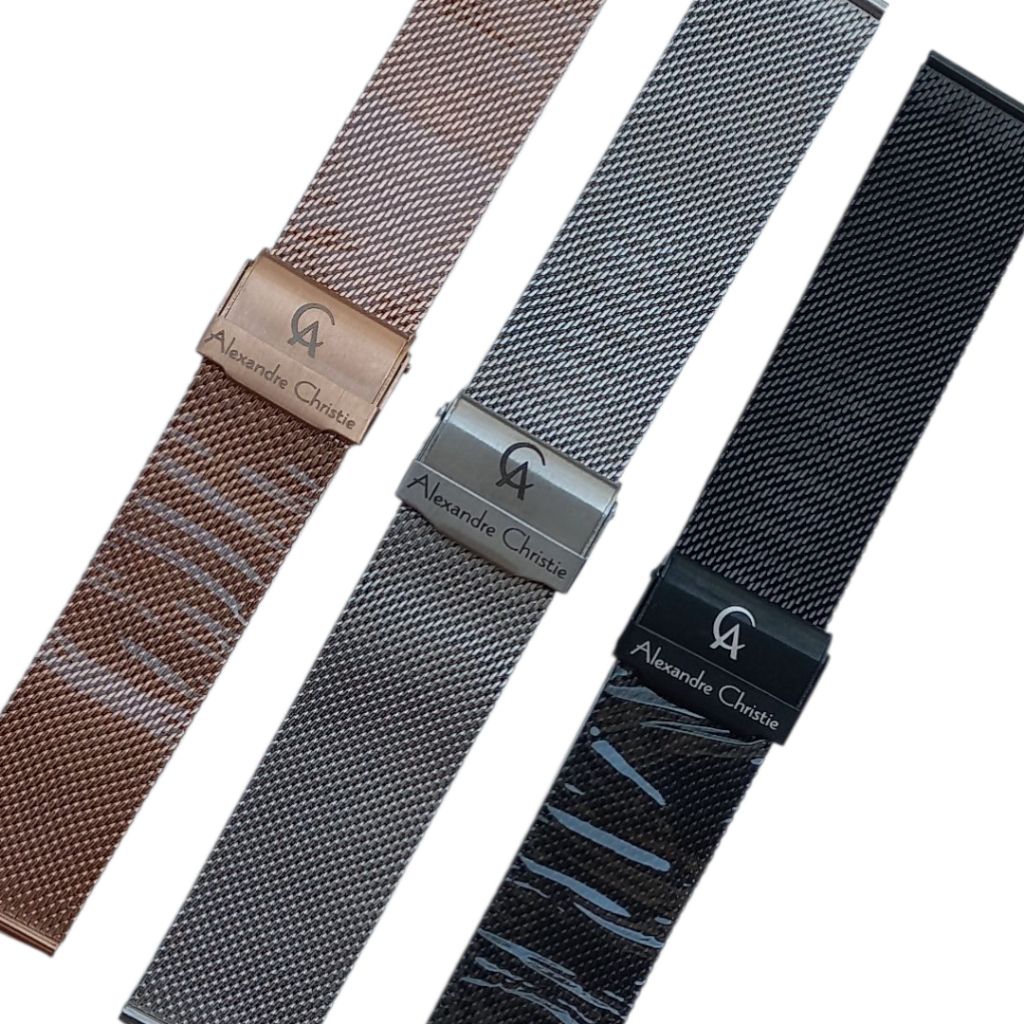 Rantai Jam Tangan Pasir Mess alexandre Christie Tali Jam Alexandre Christie Pasir/Mess