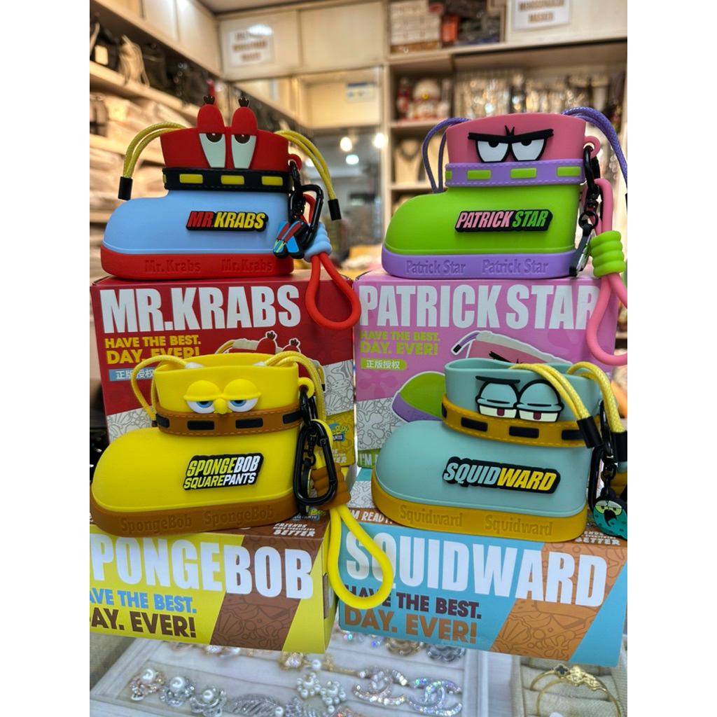 Ready Stok Jkt-Q uncle X SpongeBob New Silicon Bag Charm Dompet Koin Original