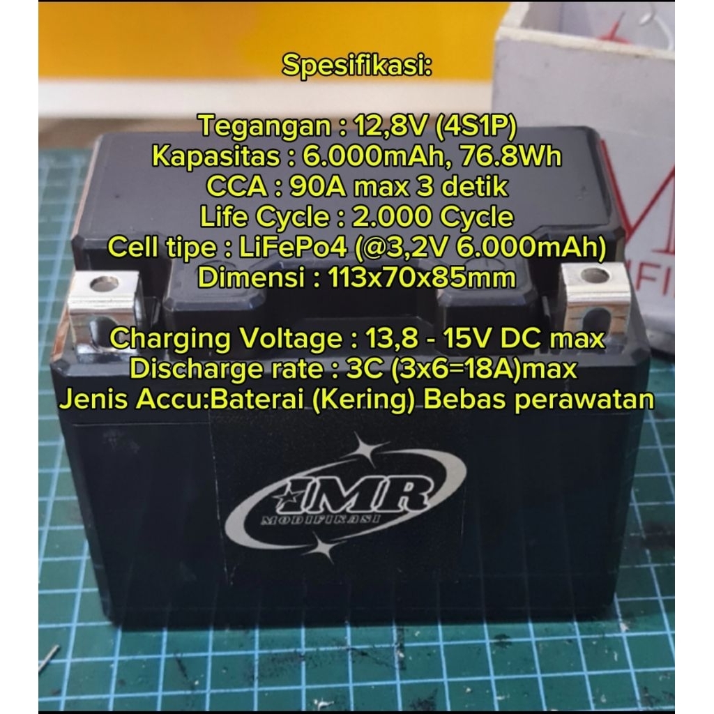 Aki Motor Lithium 12v 6Ah
