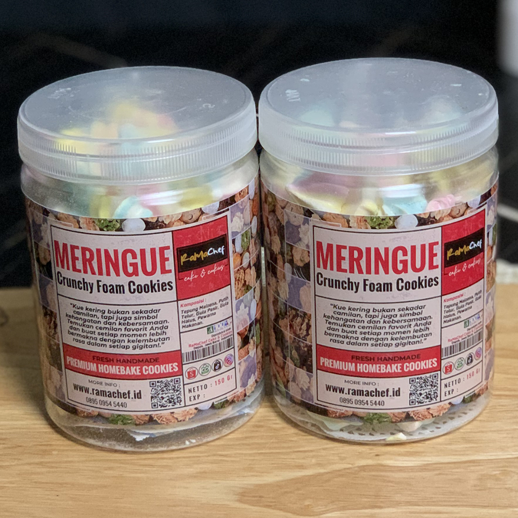 Kue Kering MERINGUE Rainbow Cookies Premium Toples JAR 750 ml Homemade by RaMaChef