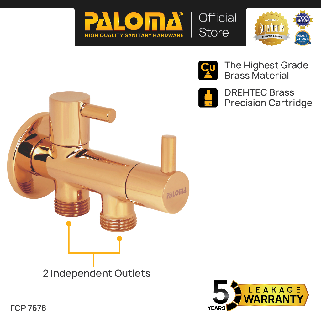 PALOMA FCP 7678 Keran Stop Valve Cabang Faucet Keran Toilet Keran WC Keran Jet Shower Wall Tembok Ke