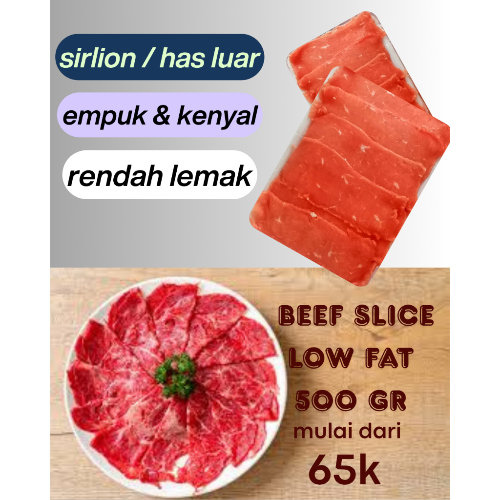 Beef Slice / daging grill rendah lemak 500 gr