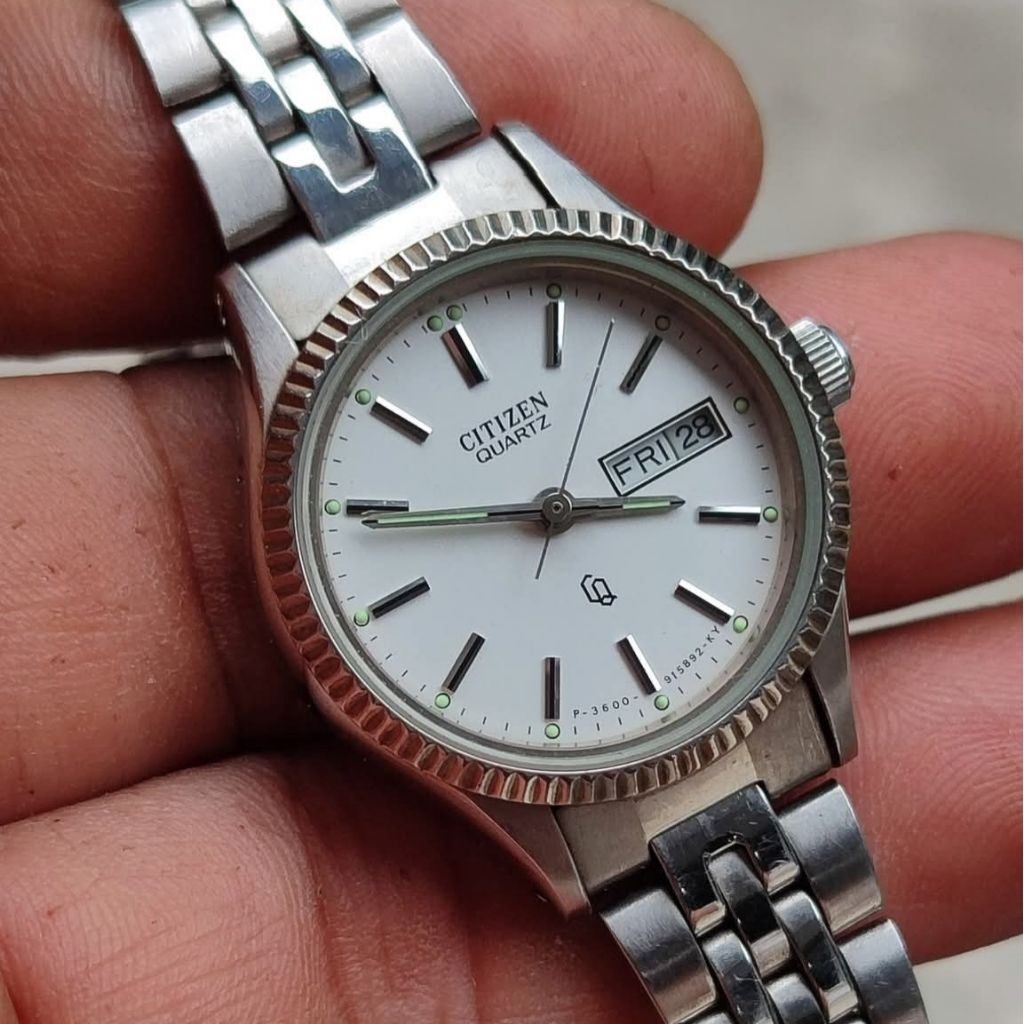 JAM TANGAN WANITA CITIZEN SEIKO ZECA LADIES WHITE DIAL QUARTZ ALL ORIGINAL