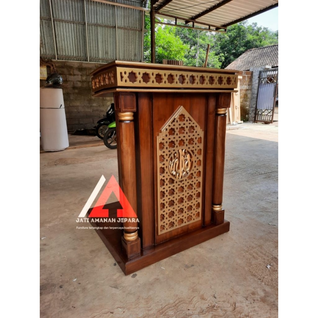 mimbar podium, podium minimalis, podium maroko, mimbar khutbah, mimbar masjid
