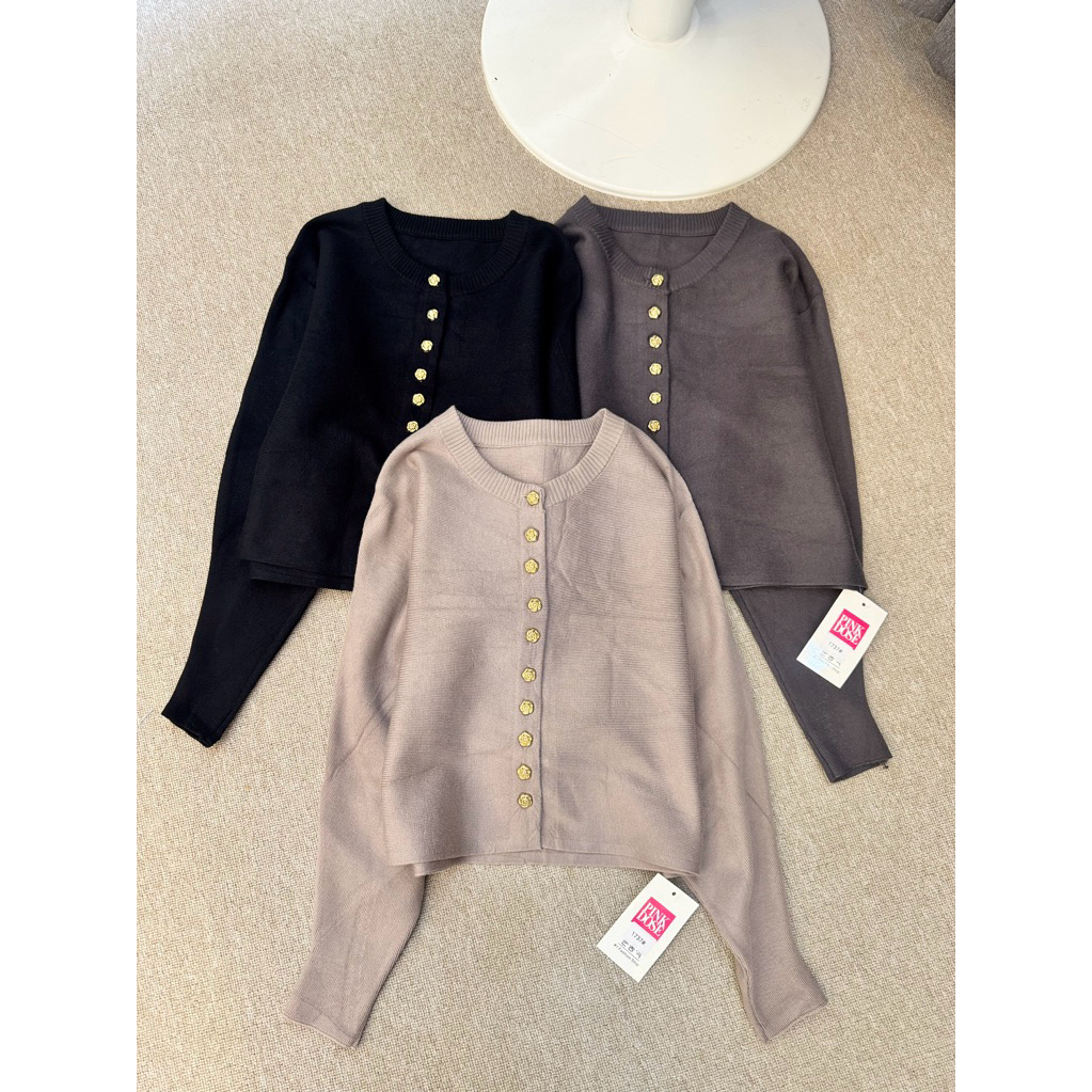 Cardigan Batwing Mawar Pinkdose Crop |#c13