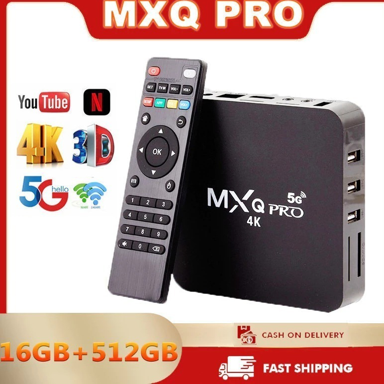 COD MXQ Pro 4k 5g Stb 16g+512gb Android TV Box set top box tv digital Ultra HD Cocok Untuk Semua TV
