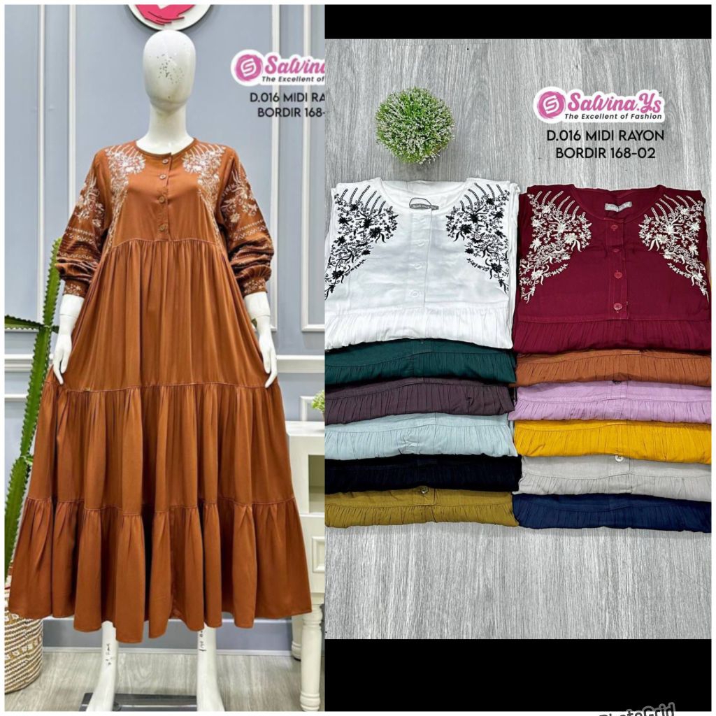 Midi dress rayon bordir by salvina.renda