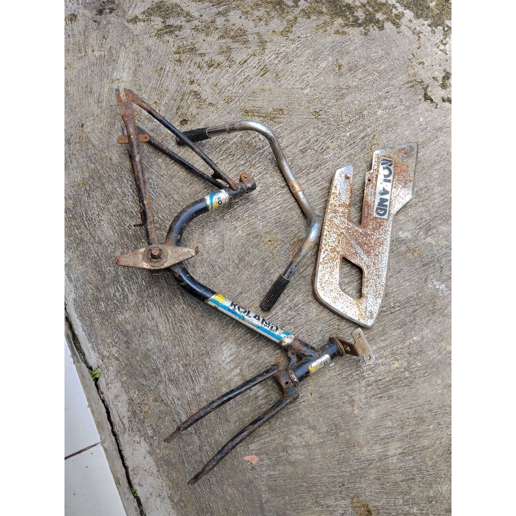 Frame Fork Stang Ketengkas Tutup Rantai ROLAND JAPAN ORIGINAL Sepeda Minion Mini Ban 16" Roland JAPA