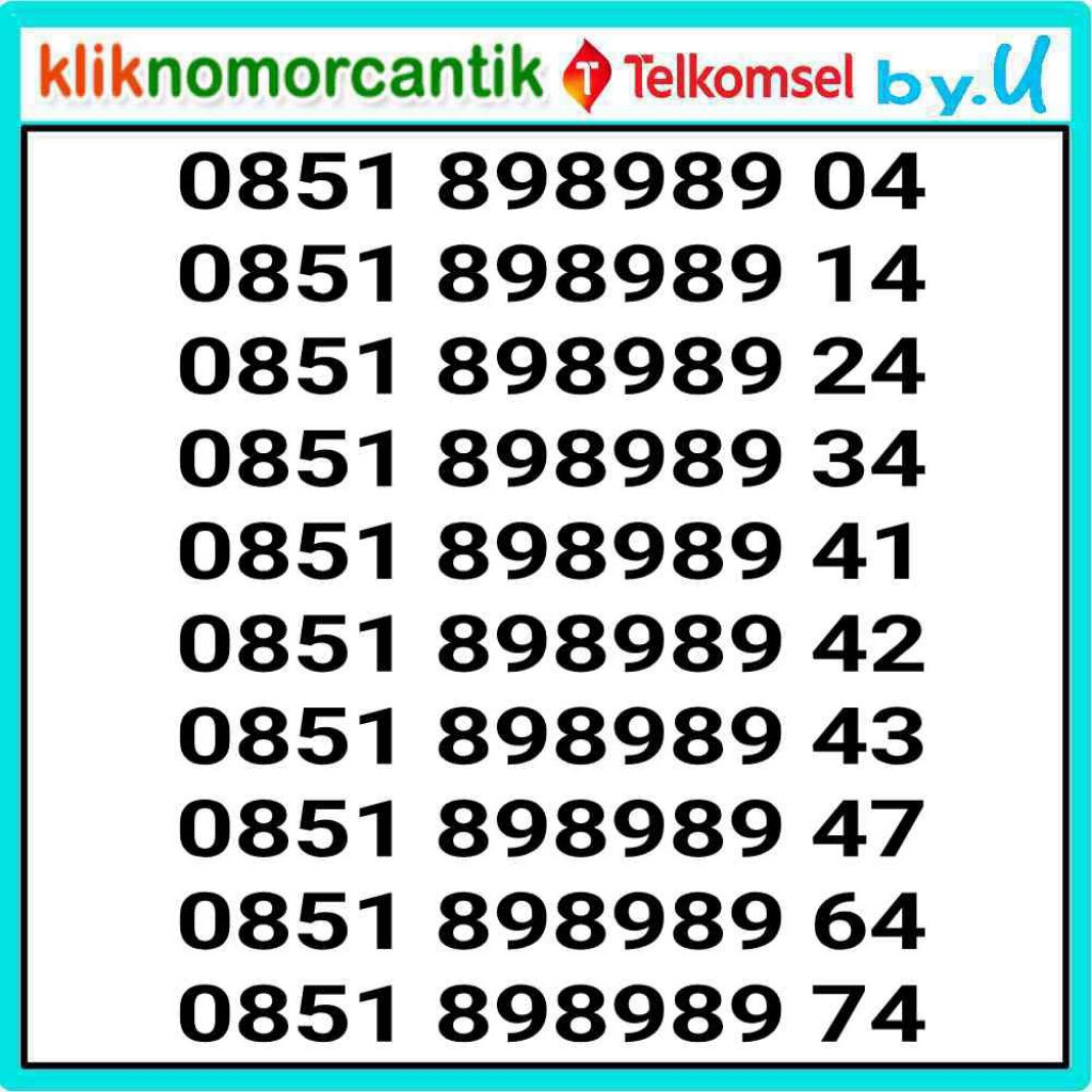 nomor cantik ByU 4G&5G kartu perdana Telkomsel By.U Murah A3