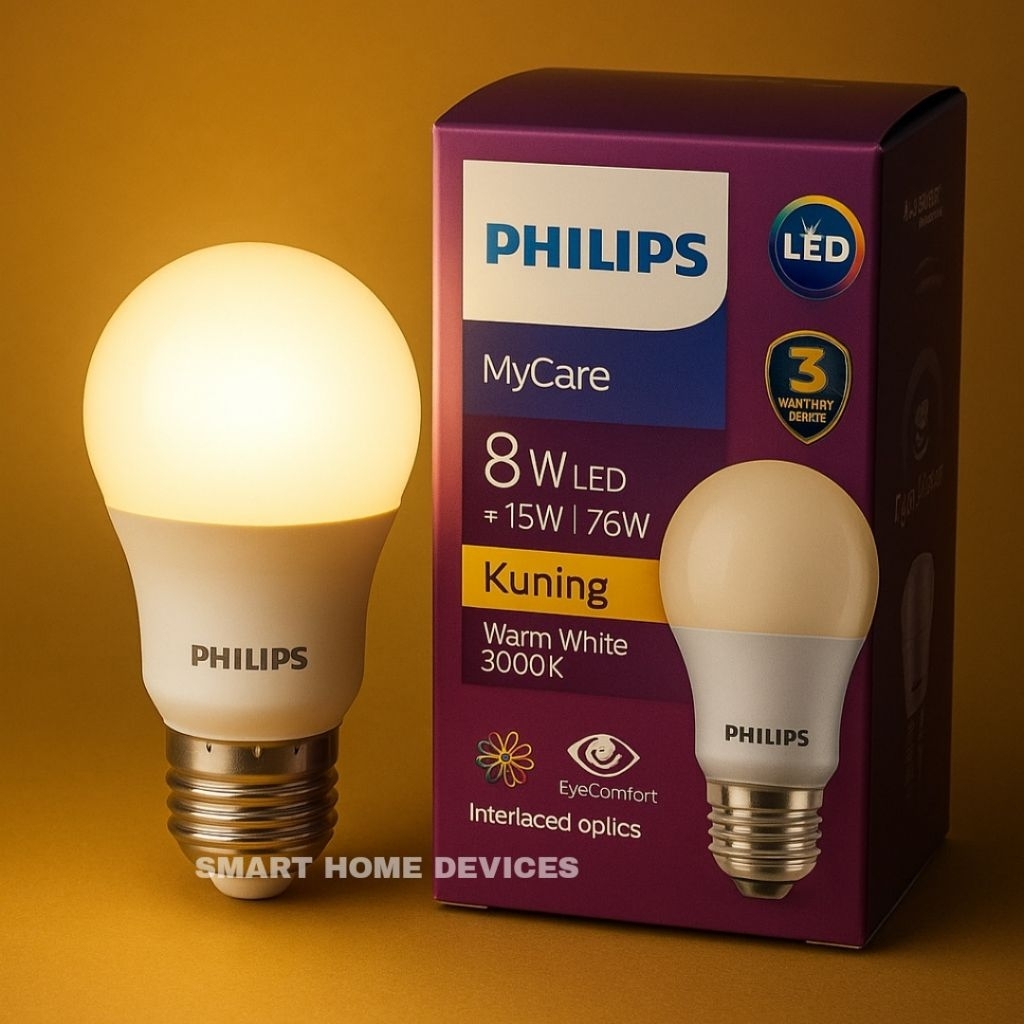 Lampu Bohlam Rumah  PHILIPS LED Bulb MyCare 3 4 6 8 10 12 14.5 W Watt - Warna Kuning Warm White (300