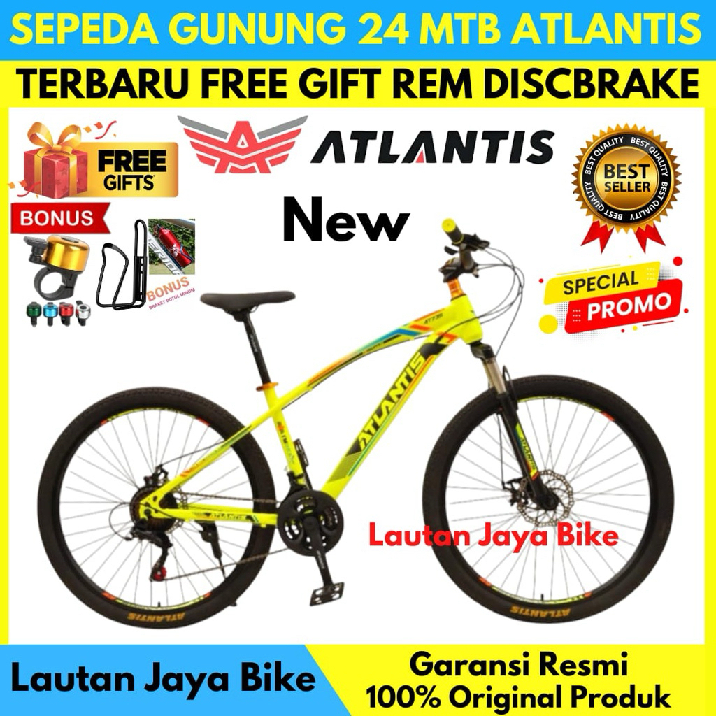Sepeda Gunung MTB 24 Atlantis Sporty Rem Discbrake New