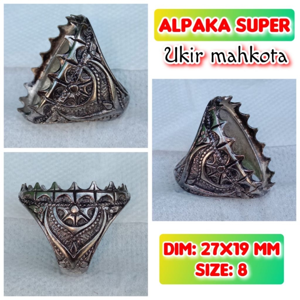 cincin emban batu akik batu permata alpaka super ukir Bali.53