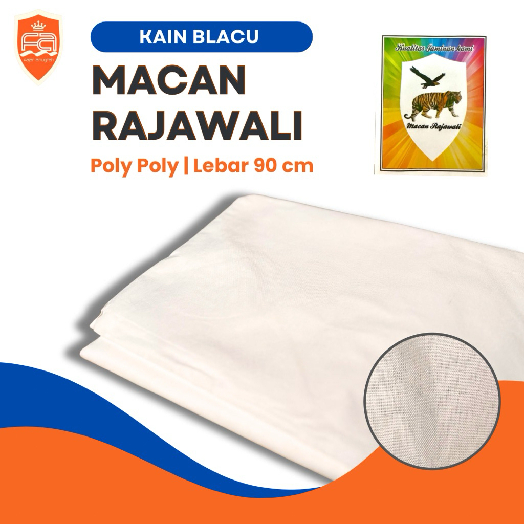 (30 Meter) Kain Blacu cap MACAN RAJAWALI Lebar 90 cm (Blaco / Belacu / Belaco) | Bahan Polyester | B