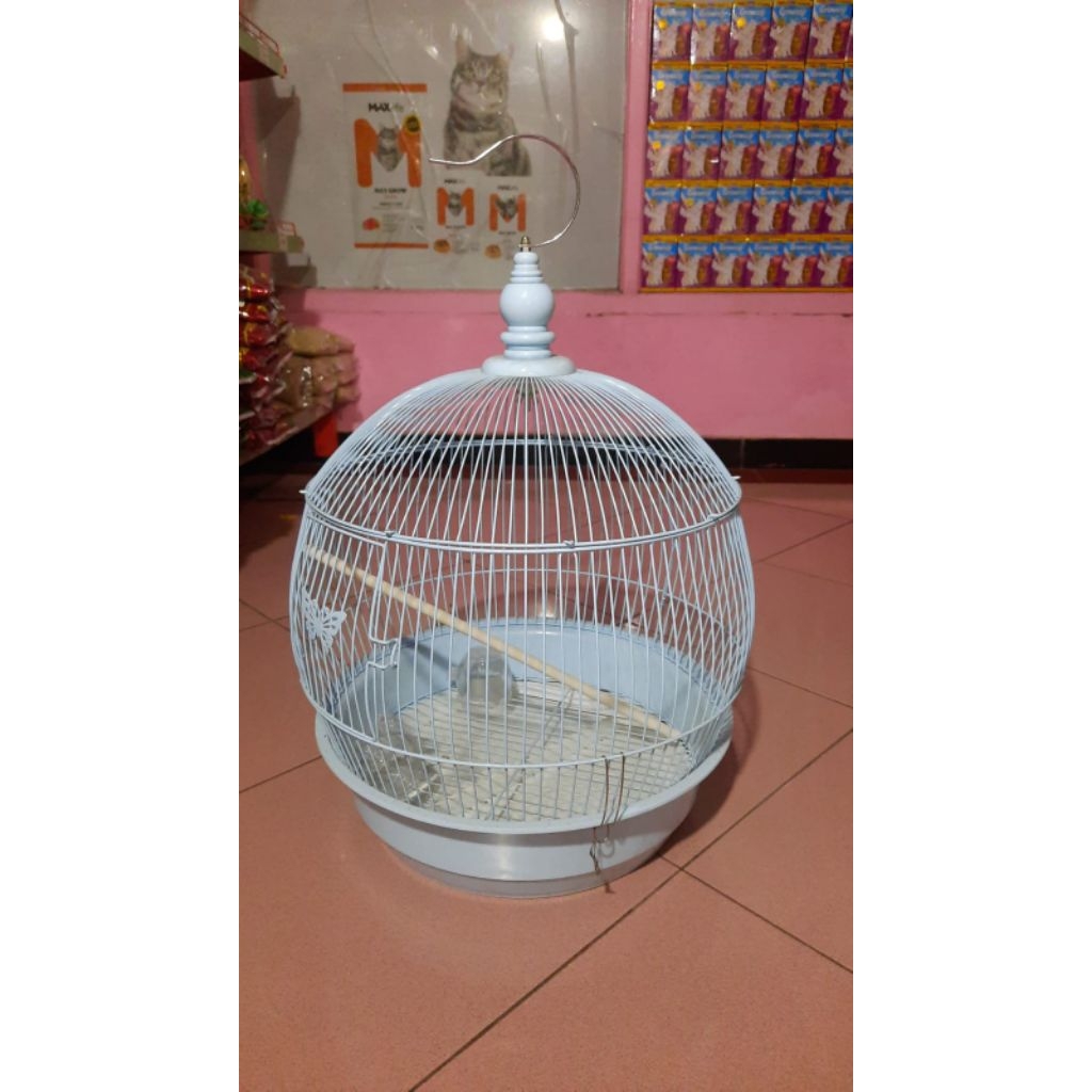 Sangkar bulat gepeng besi untuk burung puter