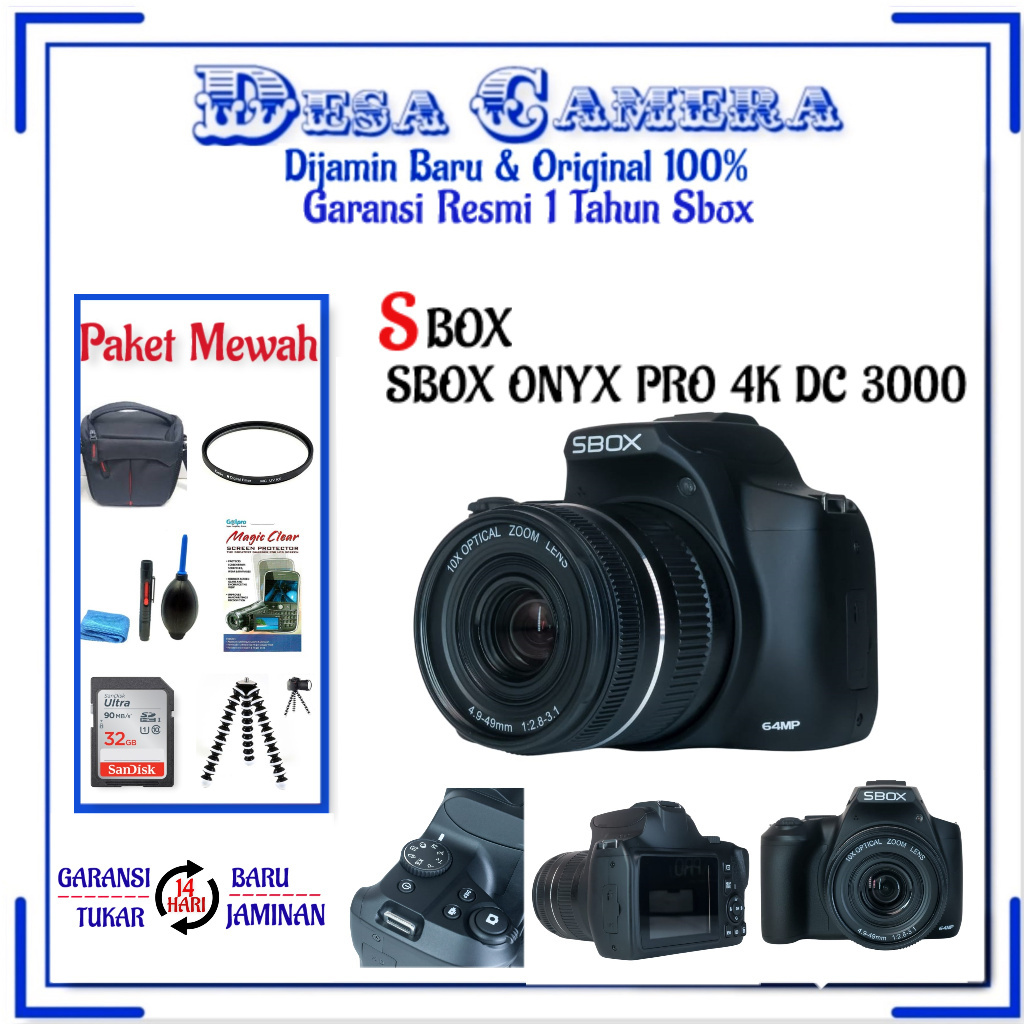 Sbox ONYX PRO 4K DC 3000 - Kamera Sbox 4k Semi Pro Dc 3000 ONYX PRO