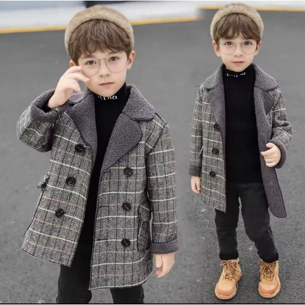 Jaket Outerwear Winter Coat Anak Laki Laki D2312 Wool
