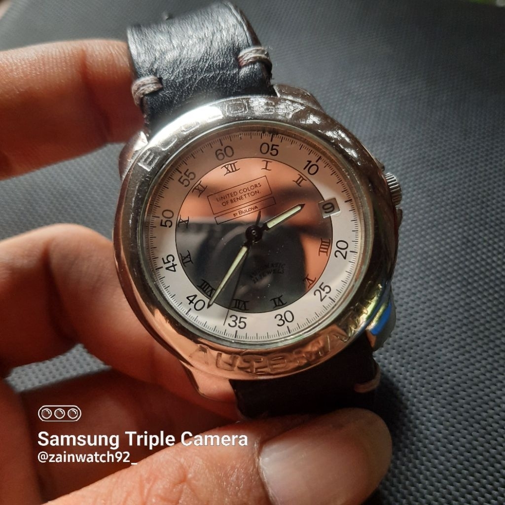 Jam Tangan Bulova for ECOLOGY Colors of Benetton Automatic 21 Jewels Vintage ORIGINAL