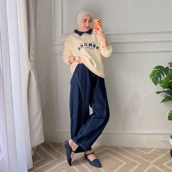 Be.Gracious-Barrel jeans / celana jeans barrel wanita / barrel jeans jumbo wanita/ barrel jeans puti