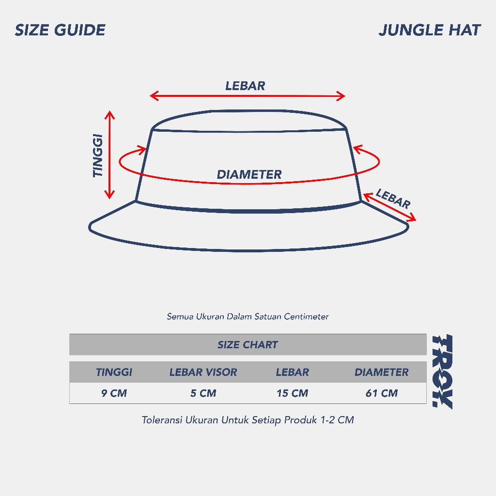 Troy Company Jungle Hat Boonie Hat Savanna - Topi Hitam Outdoor JHD 3389