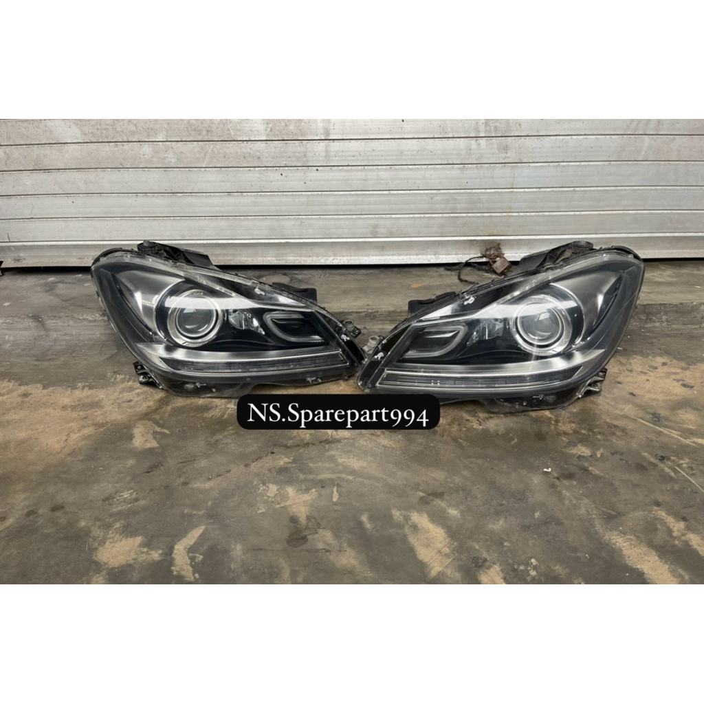 headlamp lampu depan mercy w204 led