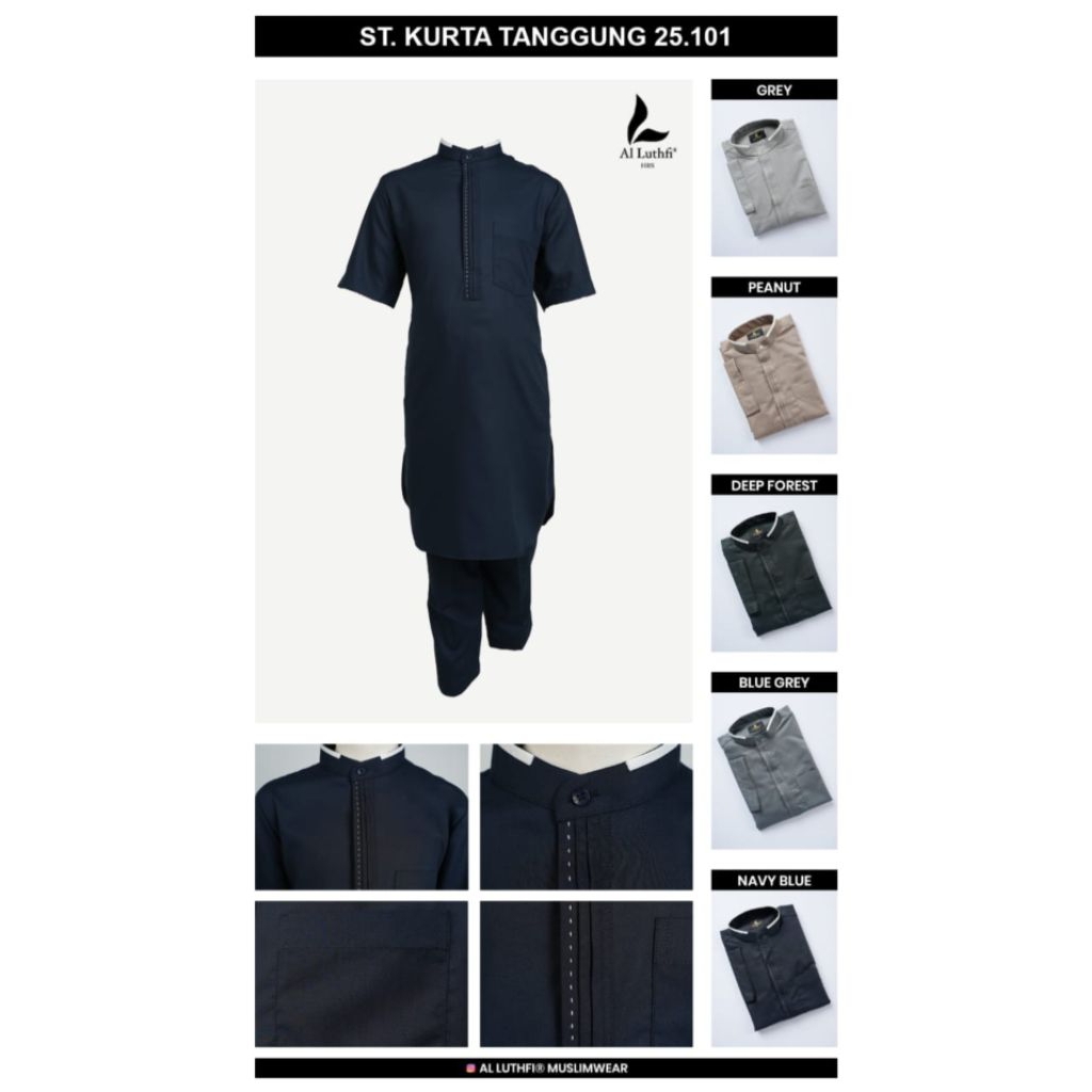 Baju Koko Stelan Kurta Al-Luthfi Warna Anak Tanggung / Anak SMP Al-Luthfi Kurta / Pakistan Warna Len