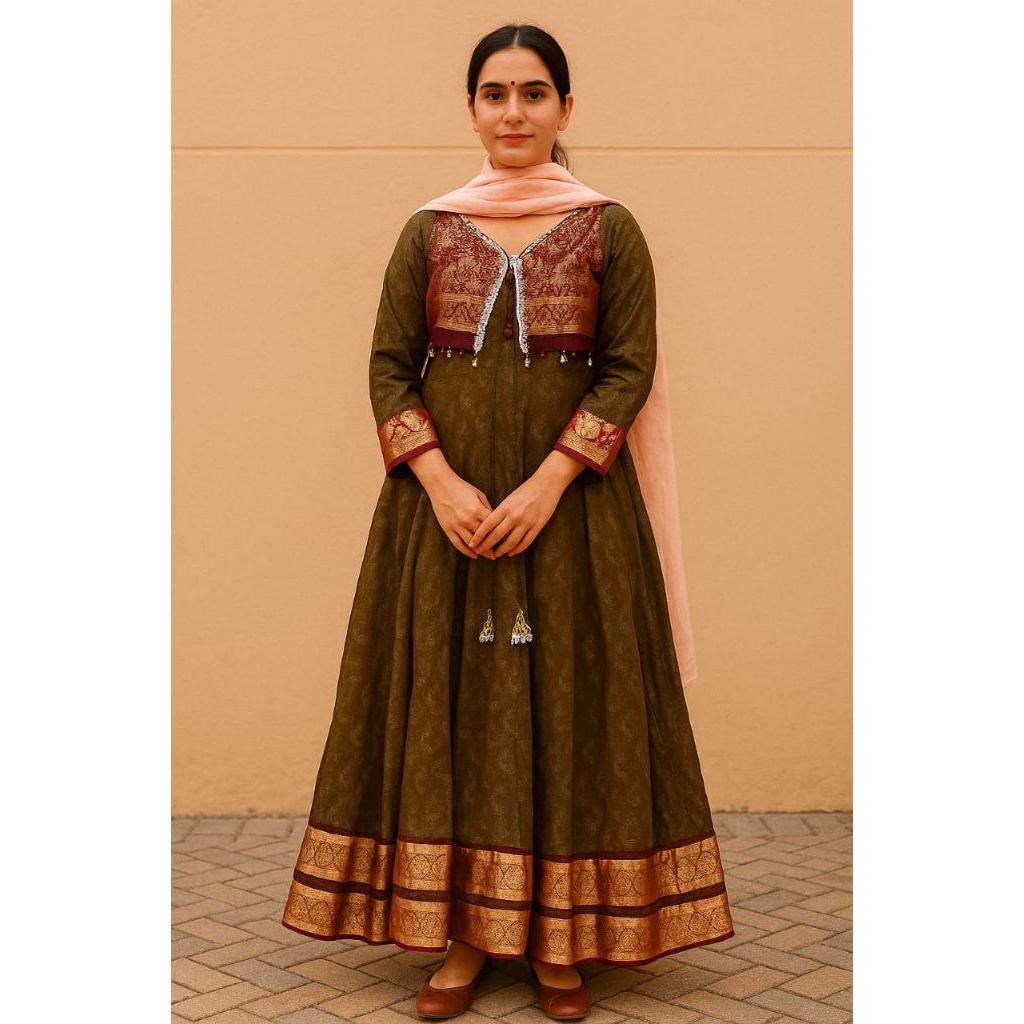 PROMO Anarkali Baju India Pesta Set Sele Celana Premium Payet Hotpik Swarovsky Biru Blue