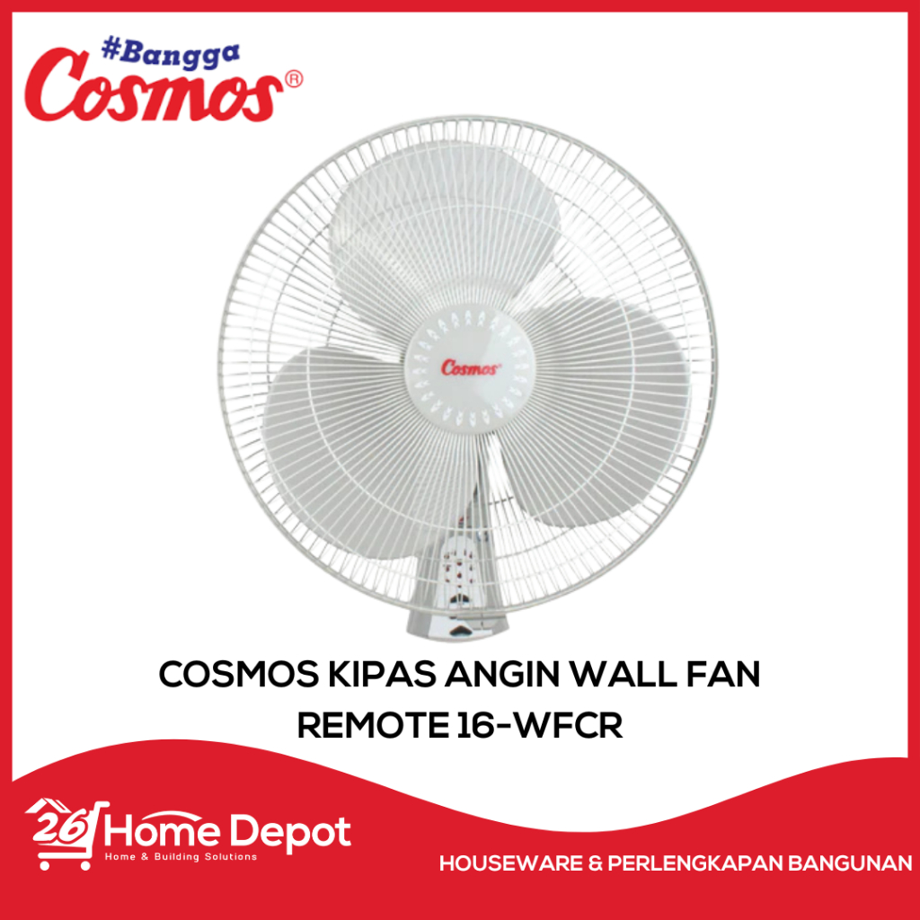 COSMOS Kipas Angin Dinding Remote 16 Inch 16-WFCR Wall Fan / Kipas Angin Dinding Remote